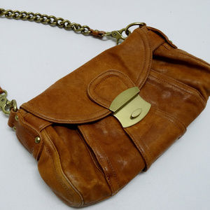 Kooba Brown Leather & Brass  Hobo/Shoulder Purse